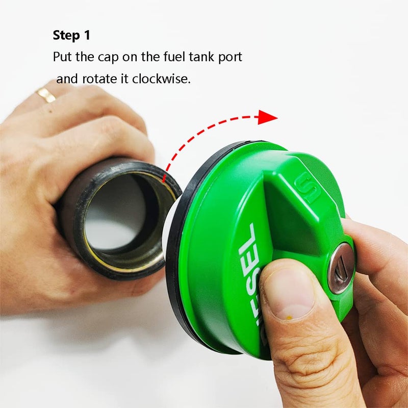 LLNSEAUTO 10591D Locking Diesel Fuel Cap Gas Cap Fuel Tank Caps Fit for Chevy Silverado Express C3500 K3500  Dodge Ram 3500 W350 D350  Ford F-250 E-350  GMC Sierra Savana  OE # 9MGC791  MGC791  10591 - Image 4